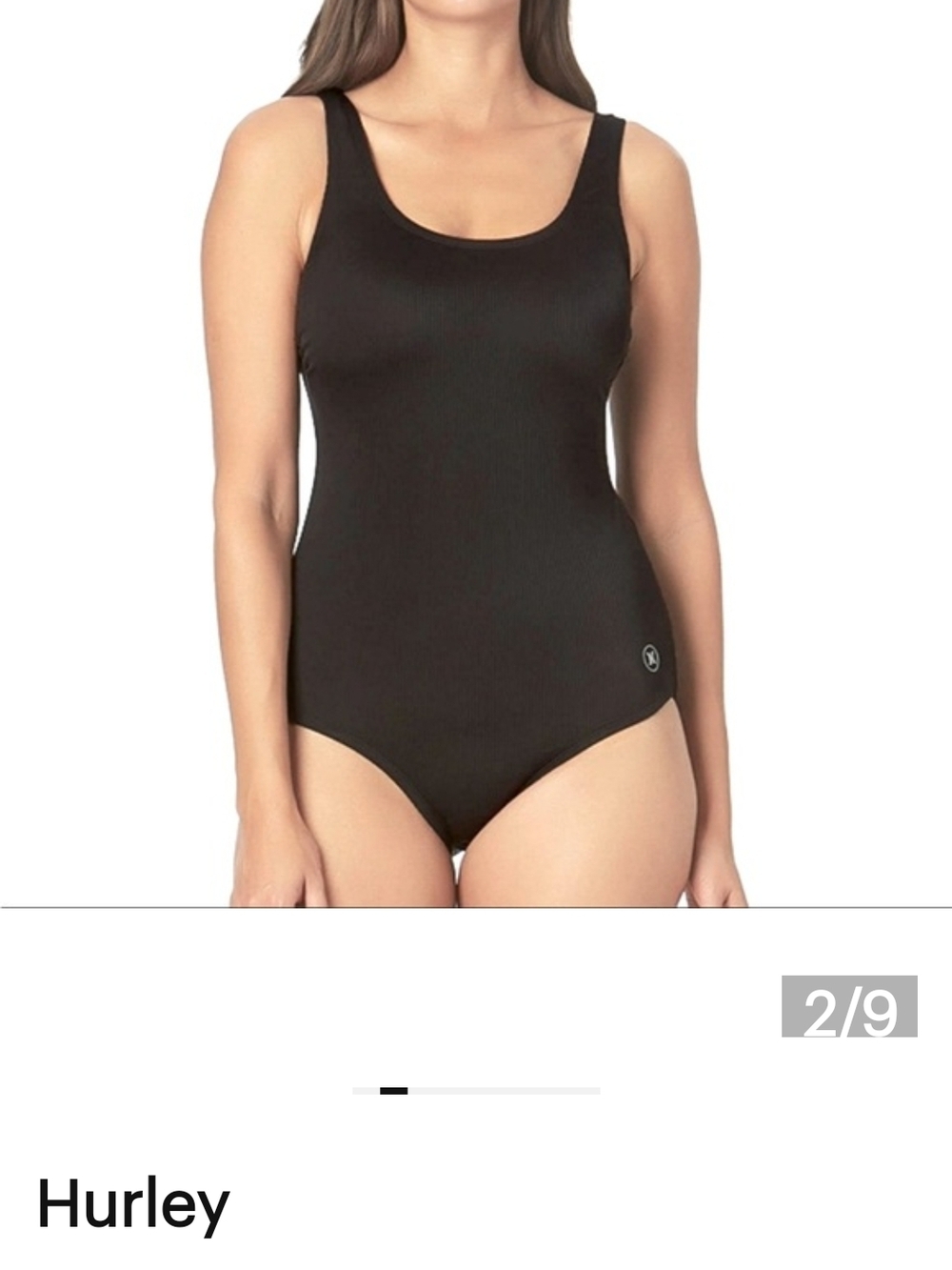 Hurley Black Scoop Neck One-Piece Swimsuit